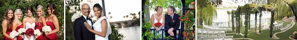 Las Vegas Wedding Venues with Outdoor Ceremony Packages that Feature Lakeside Gazebos in a Garden Setting