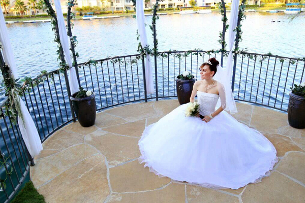 Swan Garden Ceremony and Reception Las Vegas All Inclusive Lakeside Venue Packages with Ceremony Gazebo